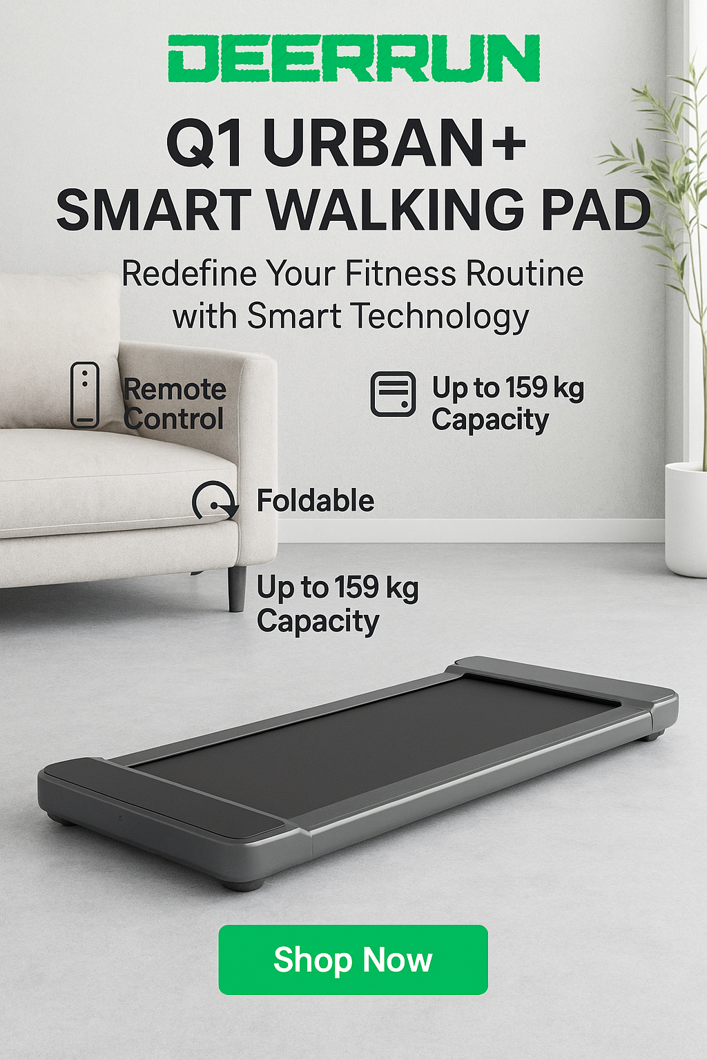 StealthStride Walking Pad: Ultra-Quiet Under-Desk Treadmill for Home & Office Workouts